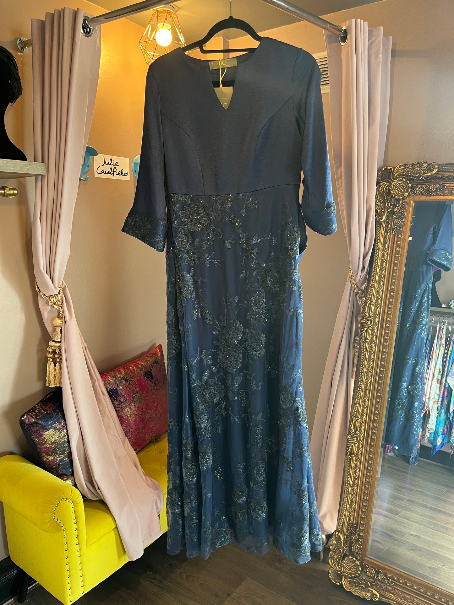 Navy Embellished Sample Gown