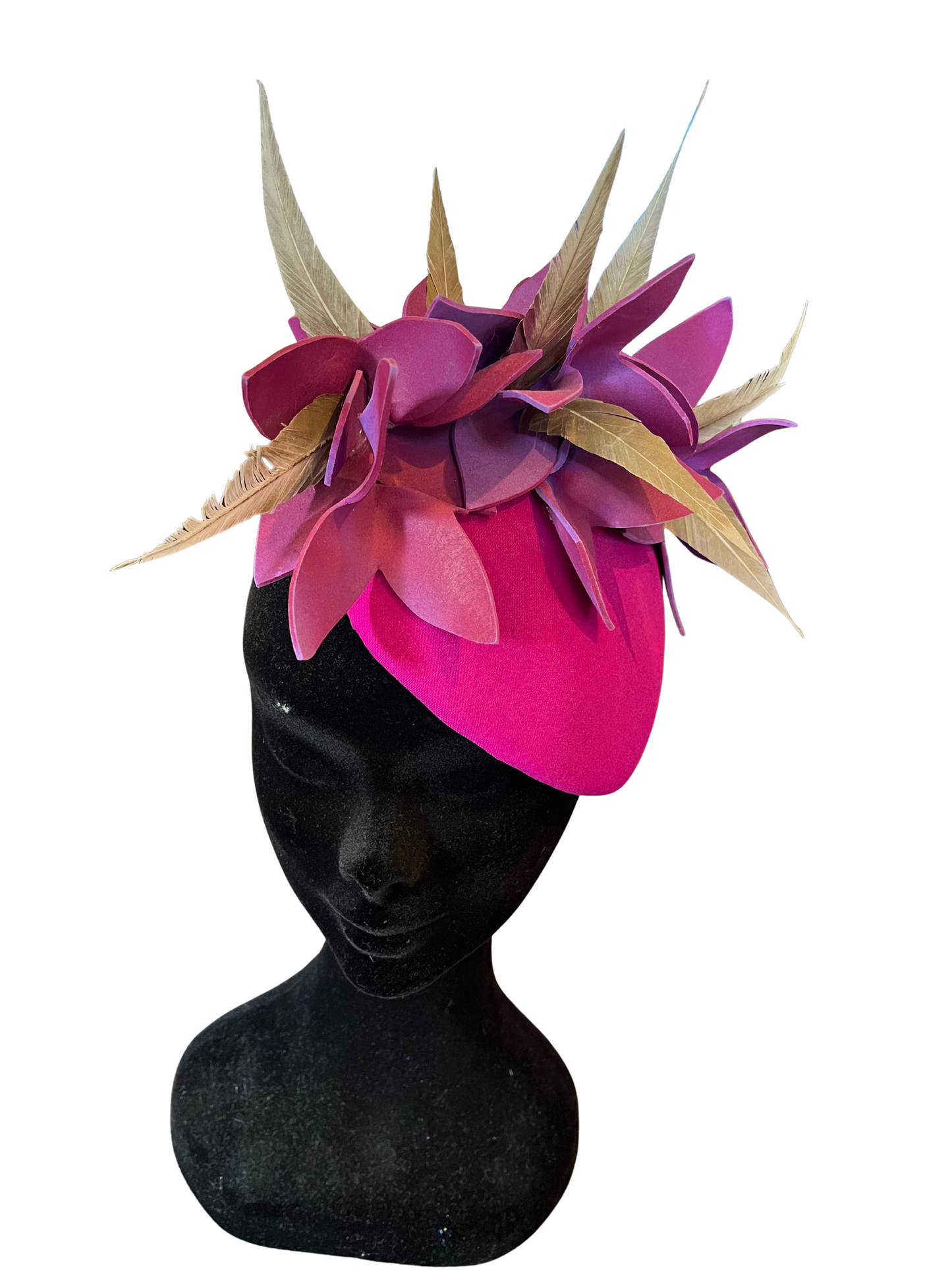 Magenta flower headpiece
