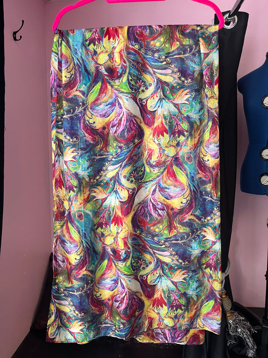 Multi Swirl Silk Scarf