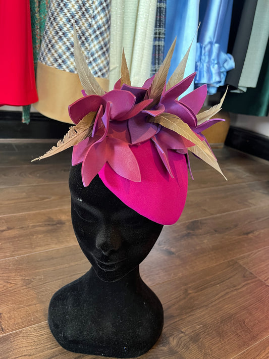 Magenta flower headpiece