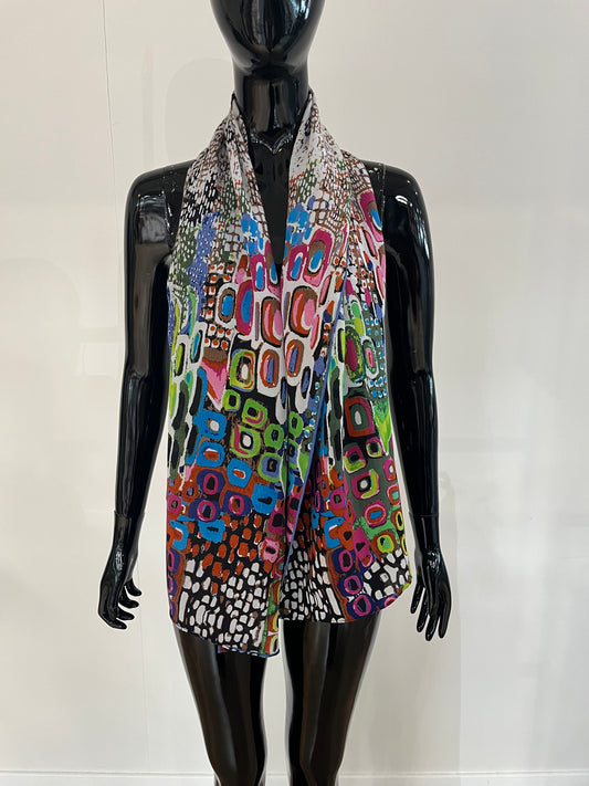 Oval Colourful Silk Scarf