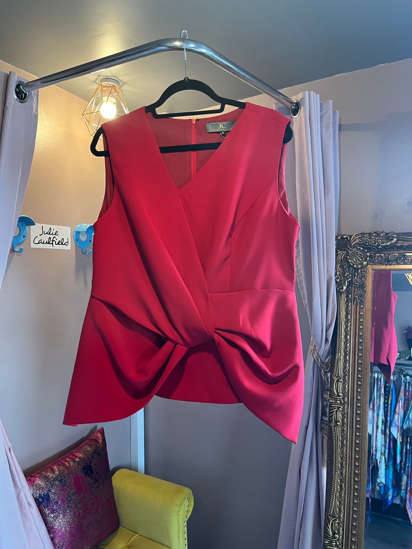 Red Detailed Sample Top