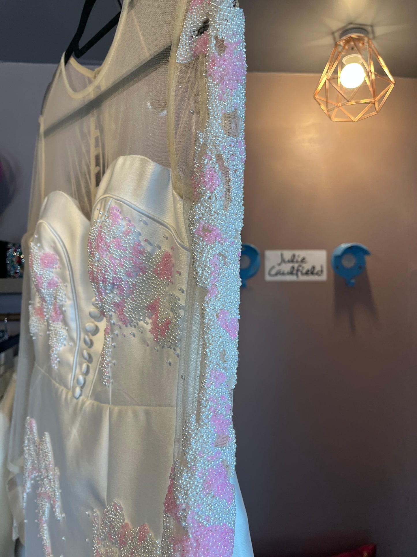 White Beaded Dress Sample