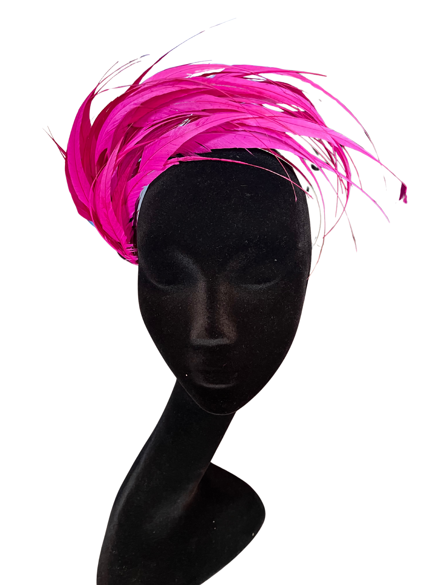Pink Feather Headpiece with Silver Band