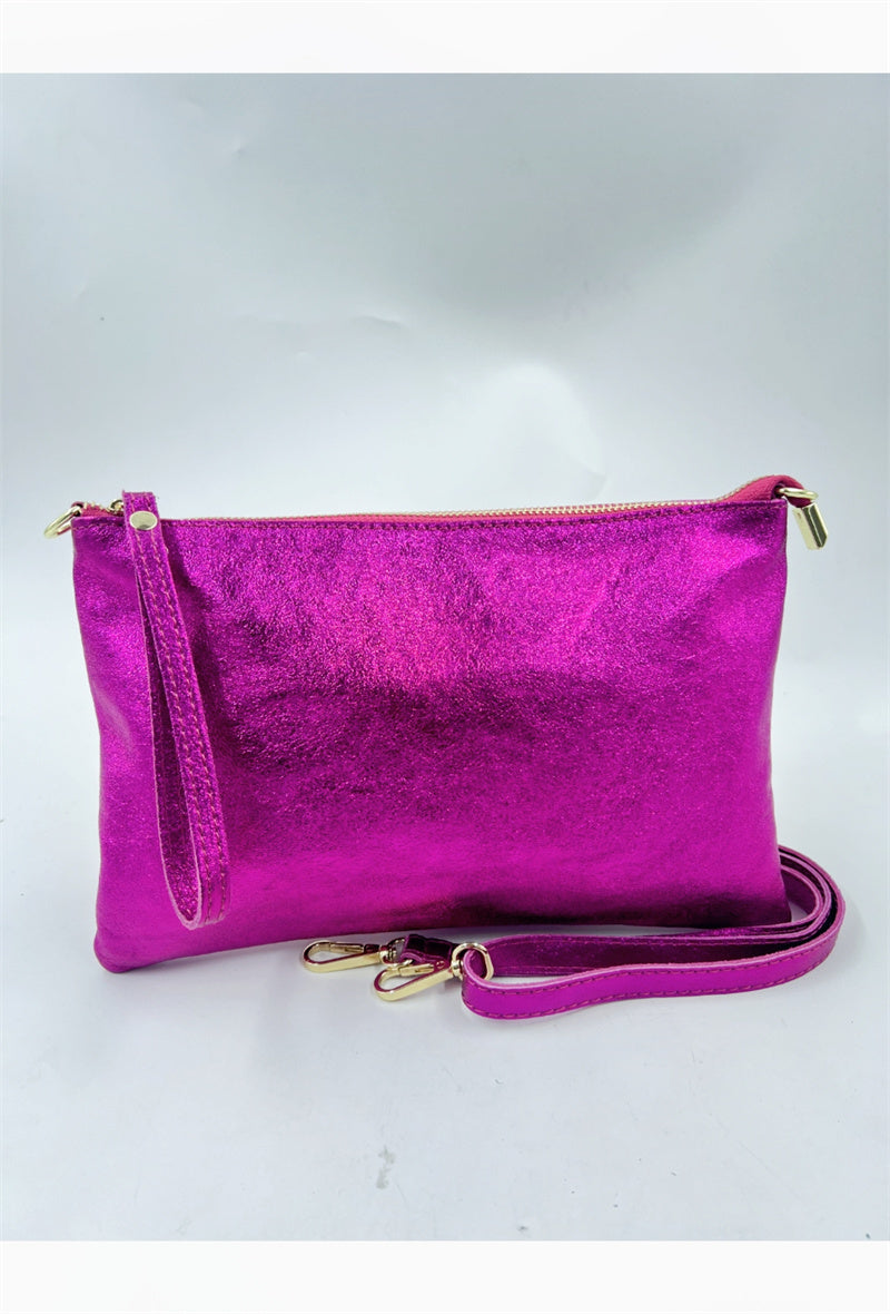 Leather clutch bag