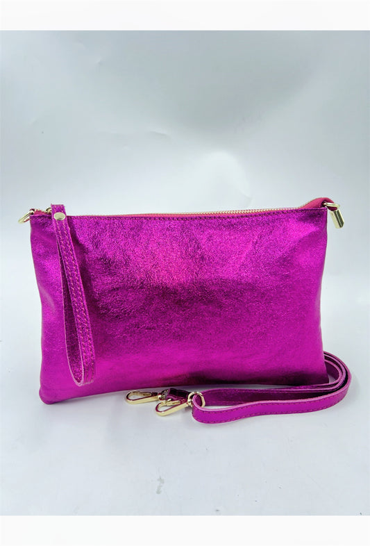 Pink Leather clutch bag