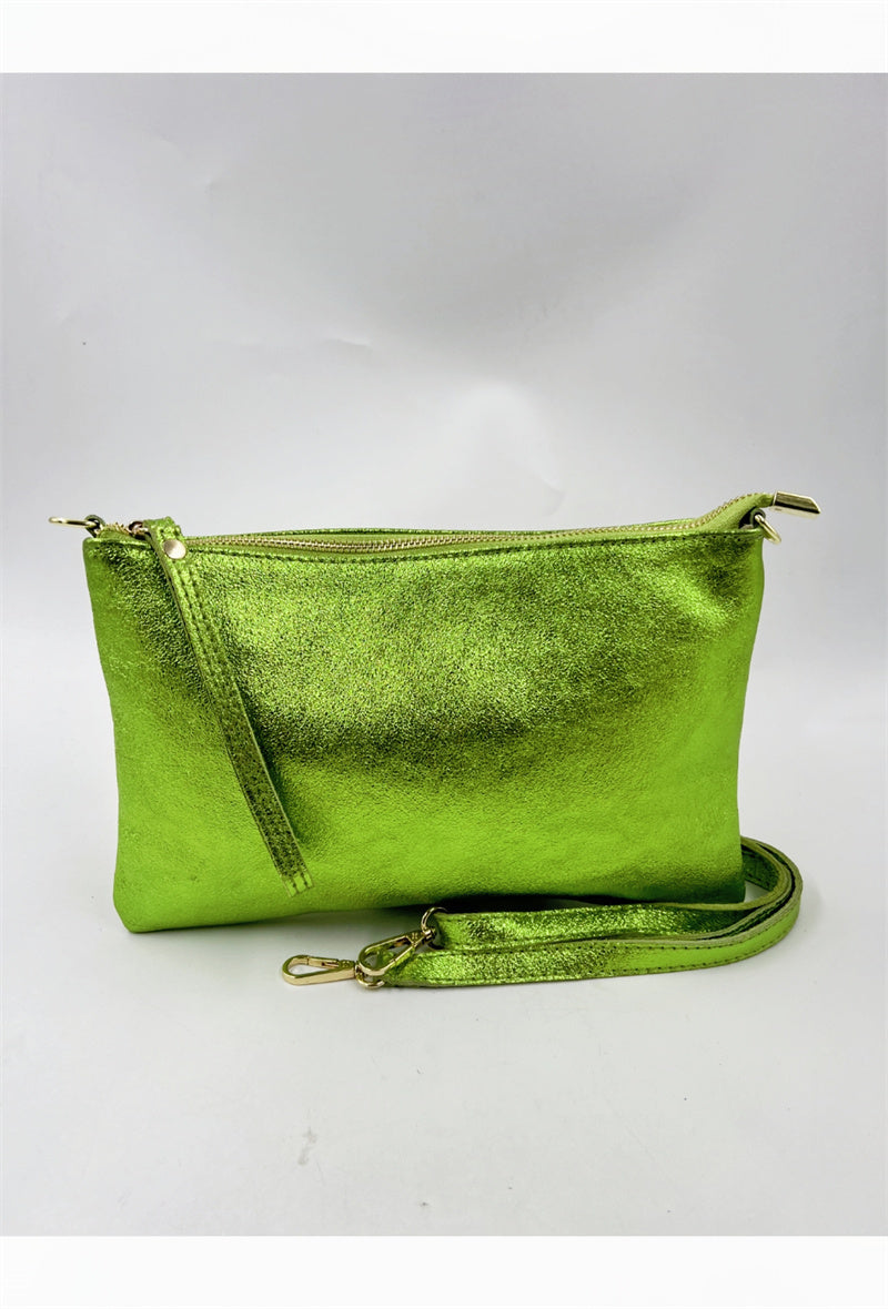 Leather clutch bag