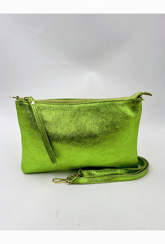 Green Leather clutch bag