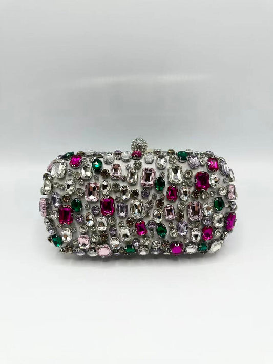 Silver Rhinestone Clutch