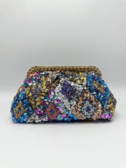 Blue Soft Sequin Bag