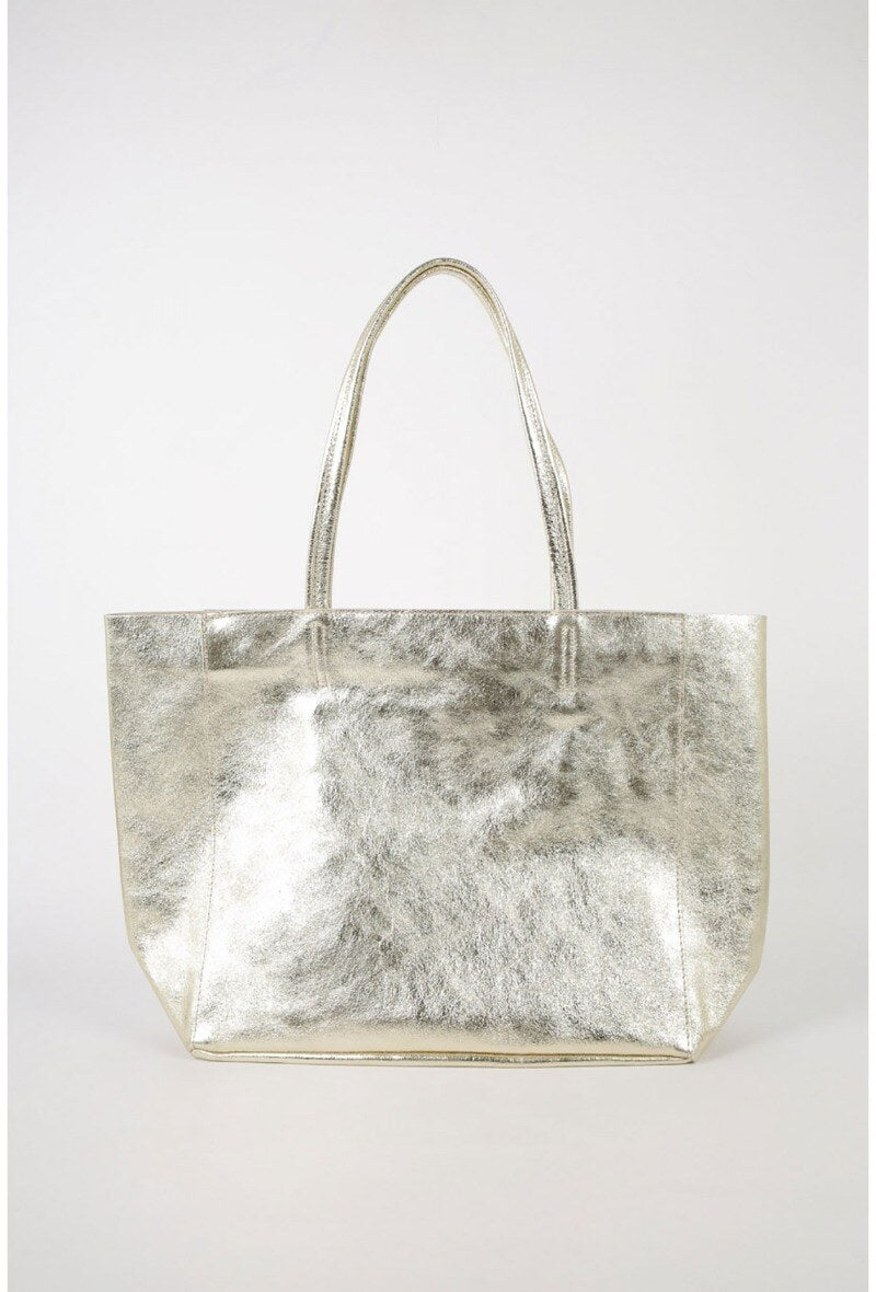 Leather tote bag