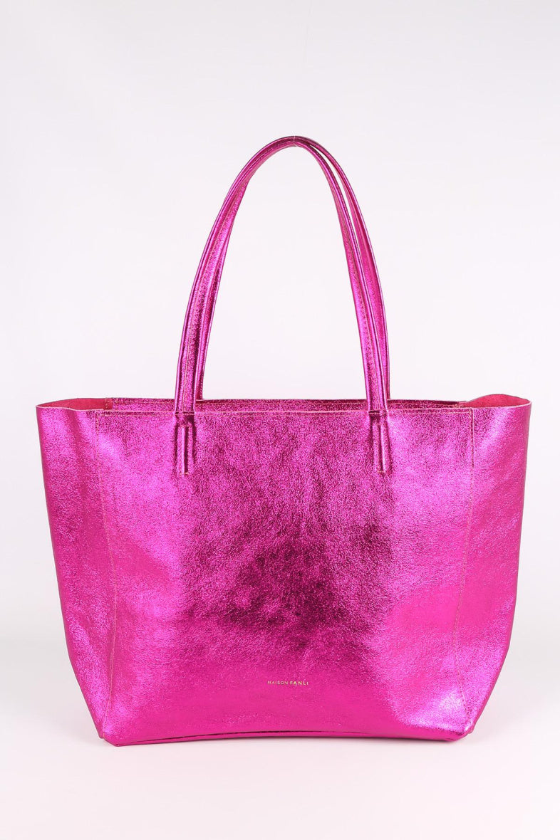 Leather tote bag