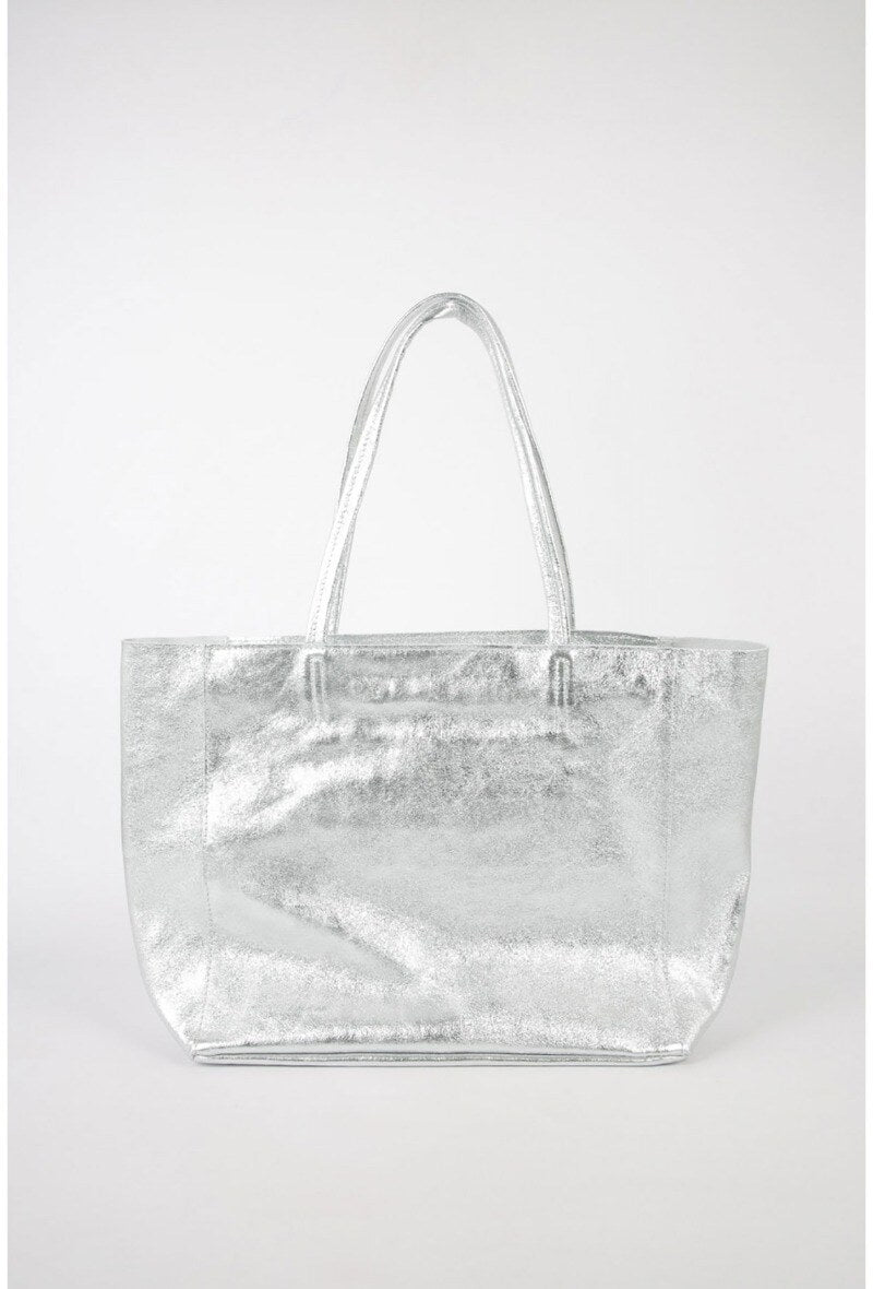 Leather tote bag