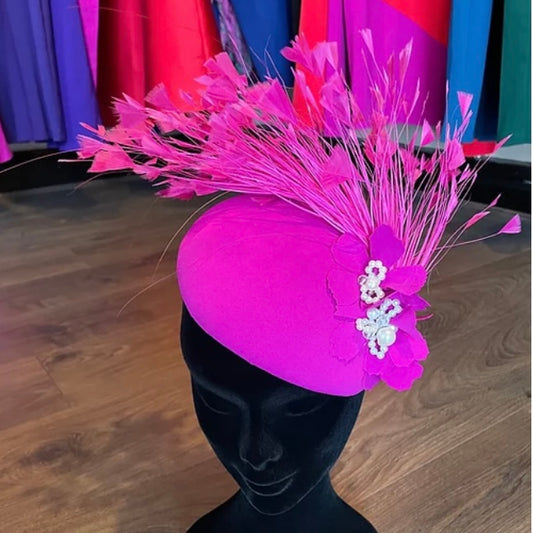 Magenta feather headpiece