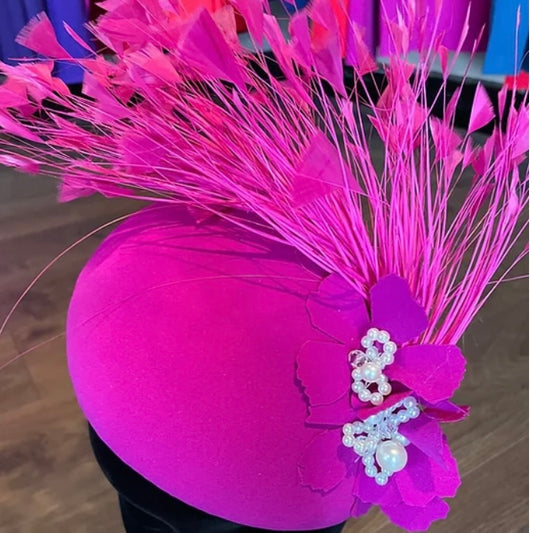 Magenta feather headpiece