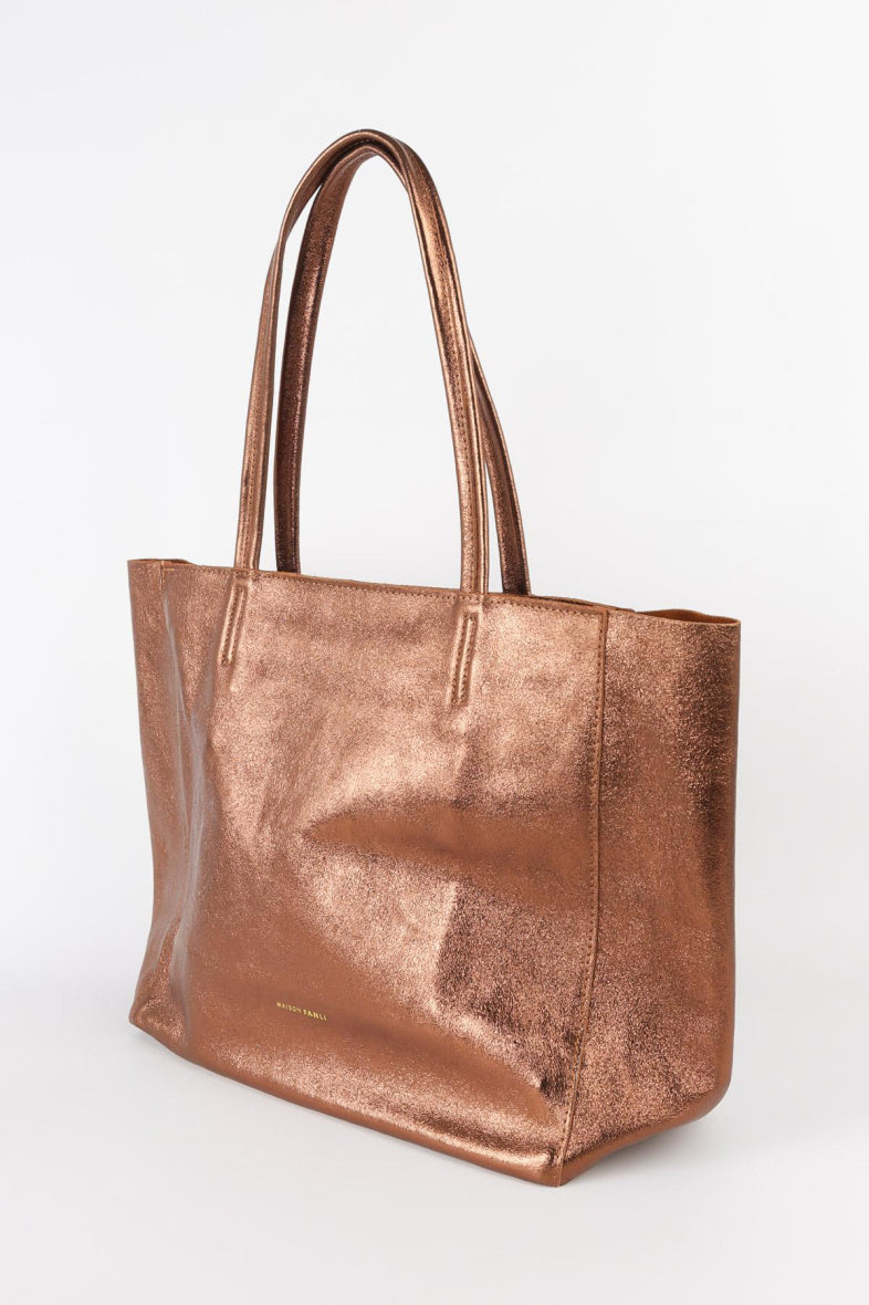 Camel Leather Tote Bag