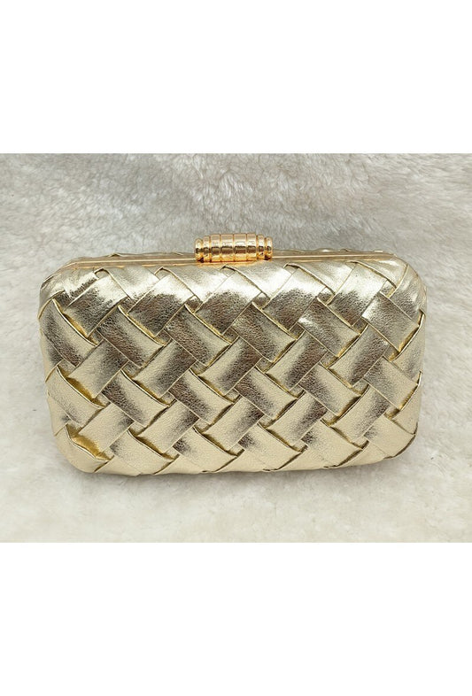 Gold Woven Clutch
