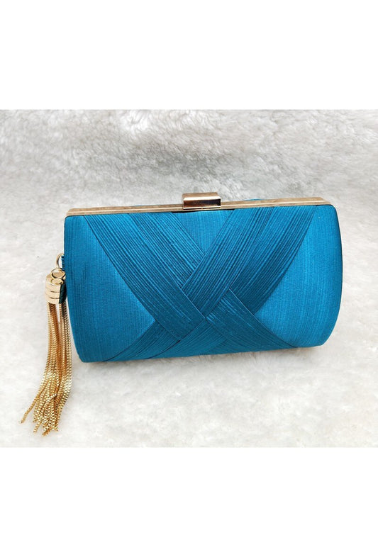 Teal Crossover Clutch