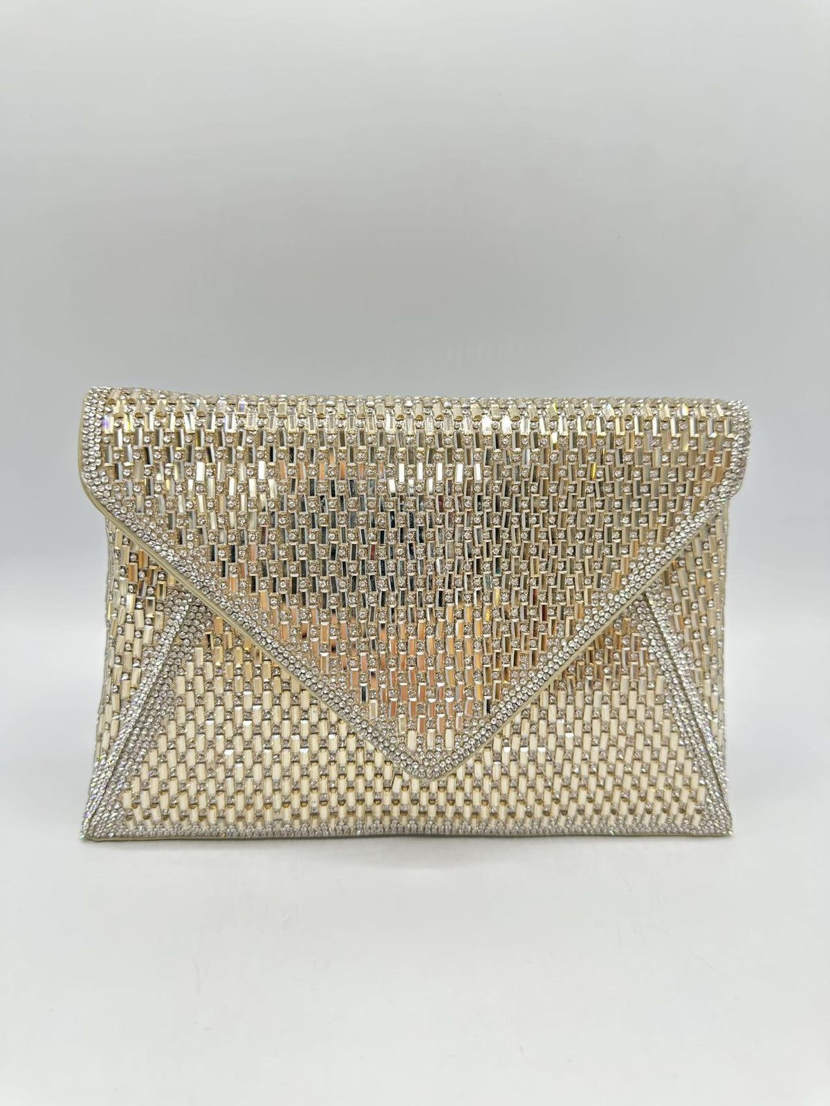 Gold Rhinestone Envelope Bag